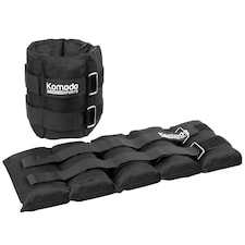 Komodo Black Adjustable Ankle Weights - Max 10kg