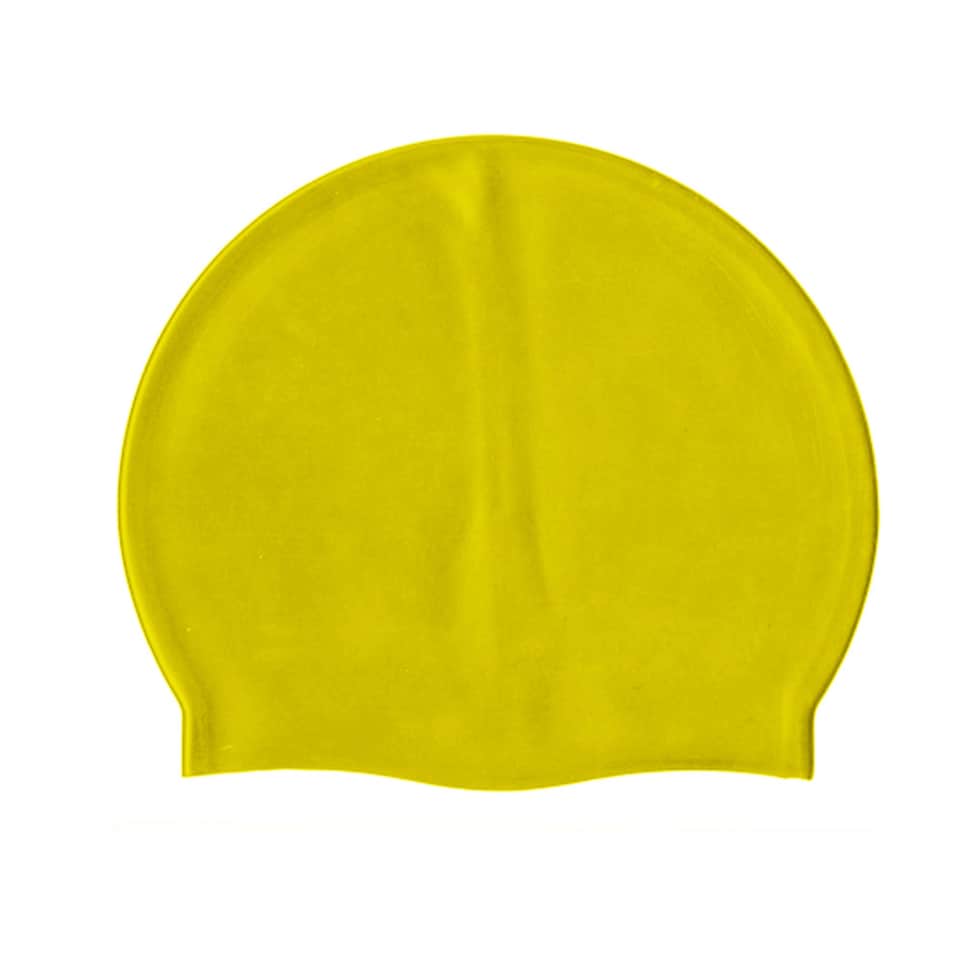 image 1 of SwimTech Unisex Adult Silicone Swim Cap - Yellow - One Size