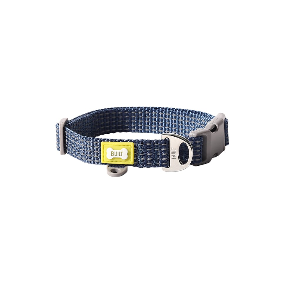 image 1 of BUILT PET Small NightSafe™ Reflective Adjustable Dog Collar, Blue
