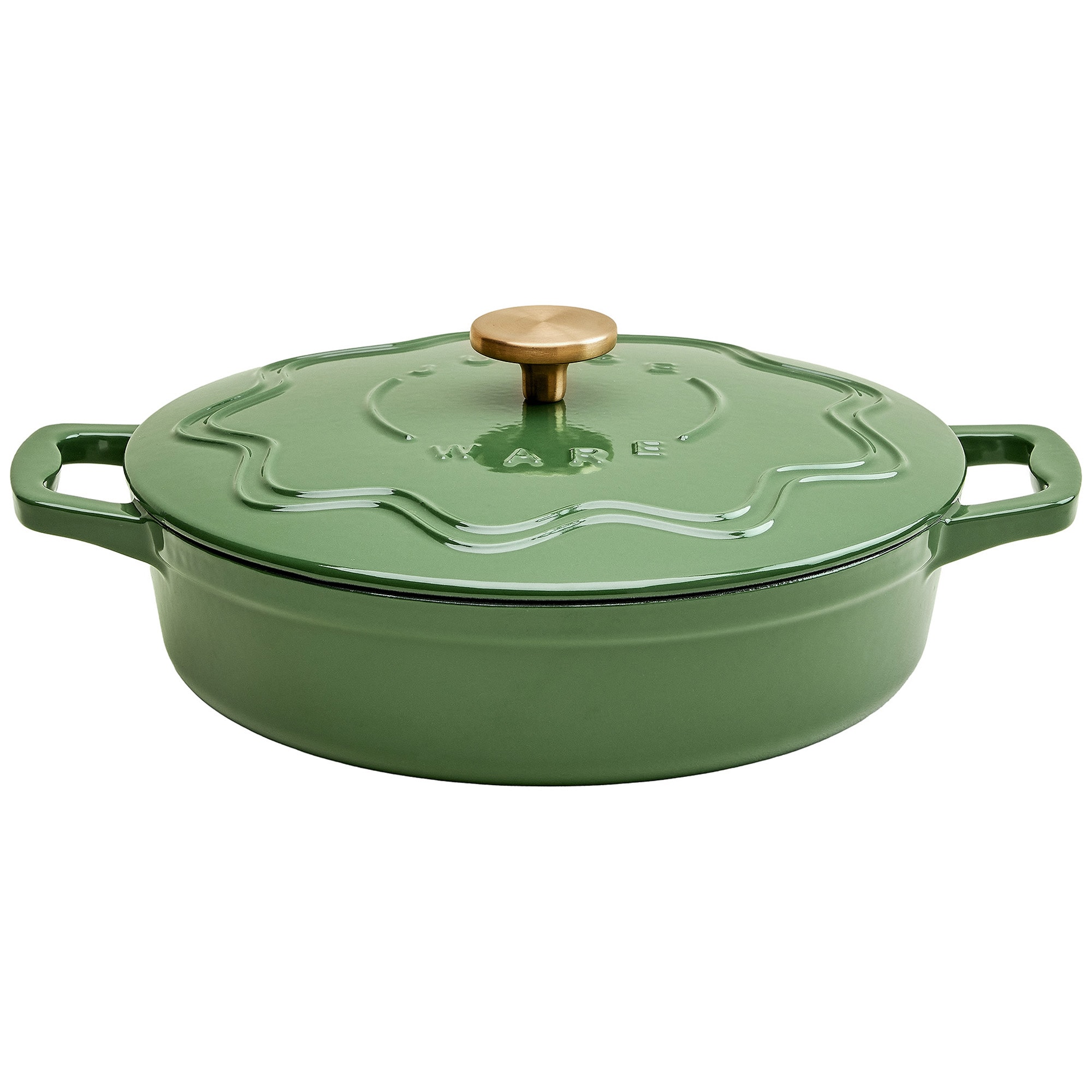 Judgeware Enamelled Cast Iron, 28Cm Shallow Casserole, 3L, Green, Green