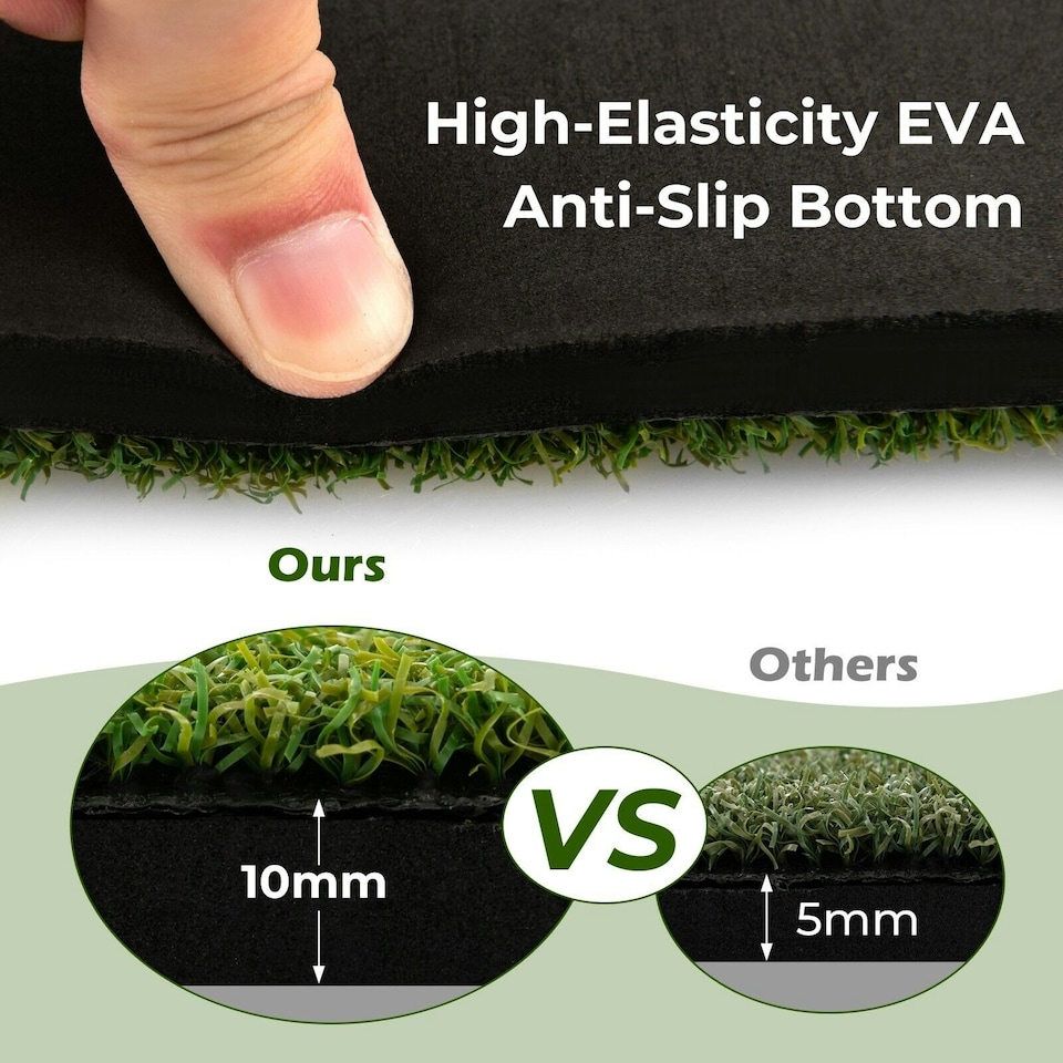 image 1 of COSTWAY Golf Hitting Mat Standard Real Feel Golf Practice Mat