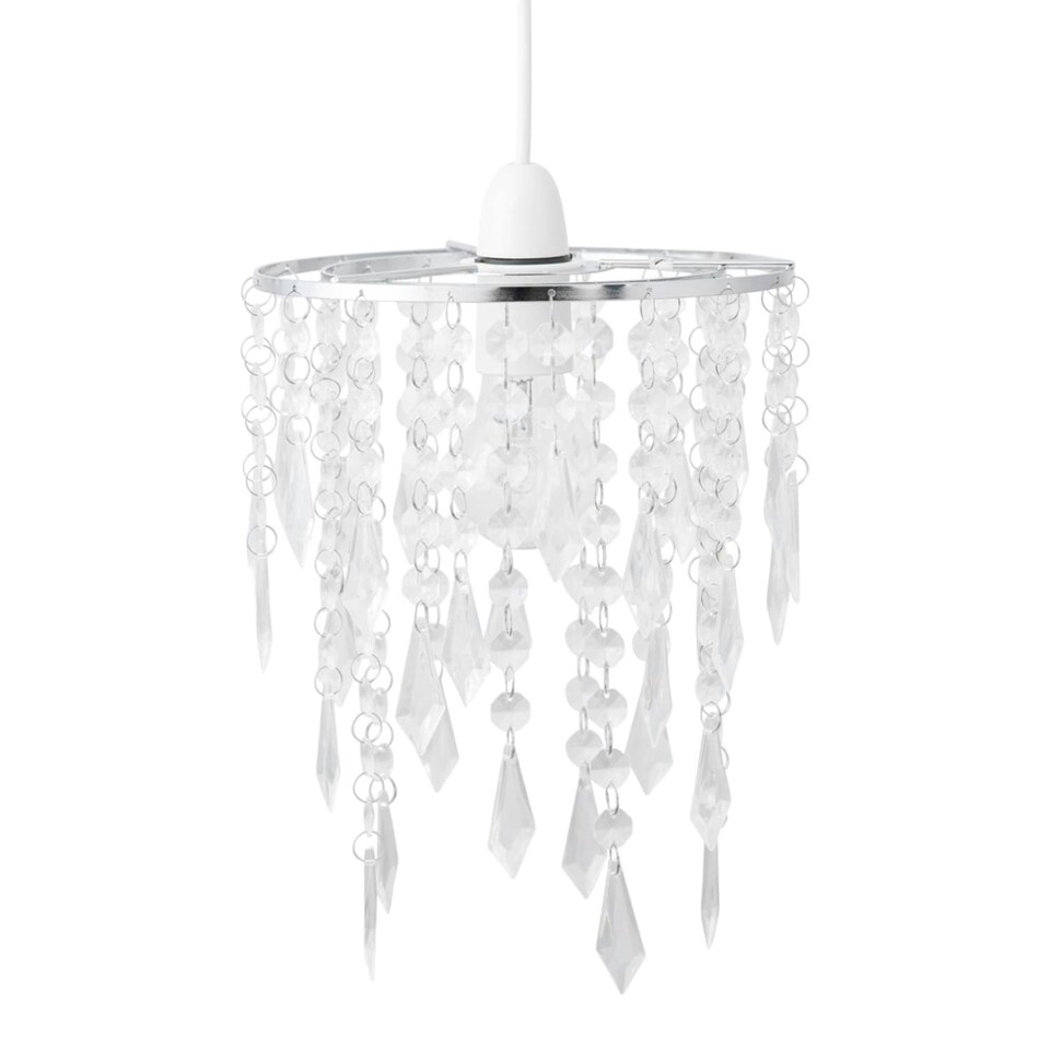 image 1 of First Choice Lighting Set of 2 Chrome & Clear Jewels Light Shades Clear | Chrome