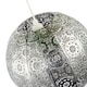 image 3 of Spherical Vintage Moroccan Pendant Lamp Shade in Shiny Silver Metal | Silver | Silver | 1