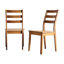 Furniturebox Lynton 2x Dark Walnut Effect Solid Wood Dining Chairs