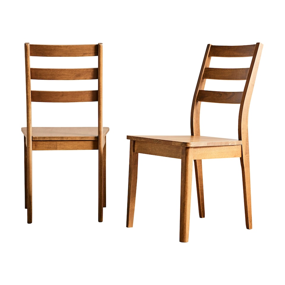 image 1 of Furniturebox Lynton 2x Dark Walnut Effect Solid Wood Dining Chairs