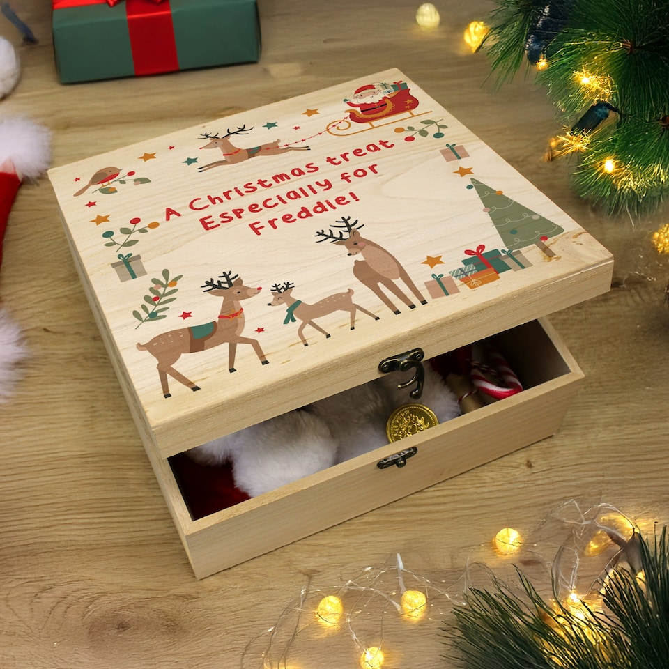 image 1 of Personalised Santa & Reindeer Christmas Eve Box