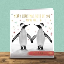 Merry Christmas Both Of You You’re The Perfect Pair Gold Foiled Christmas Card
