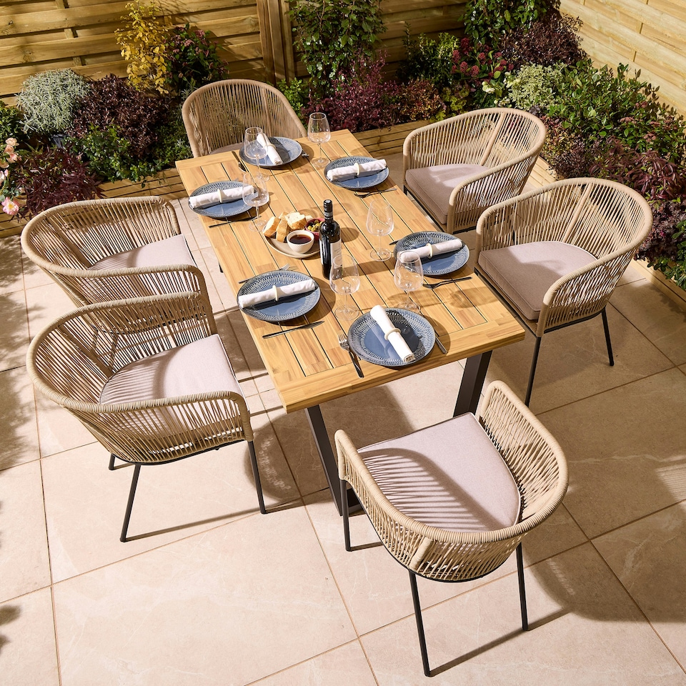 image 1 of Rowlinson Oslo 6 Seat Dining Set - 160cm Table Multi