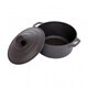 image 6 of Oypla 4L Cast Iron Non Stick Casserole Dish Pan with Lid Black