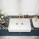 image 3 of 895mm - Double Bowl Fireclay Butler Kitchen Sink - Stepped Weir, Tap Hole & Waste