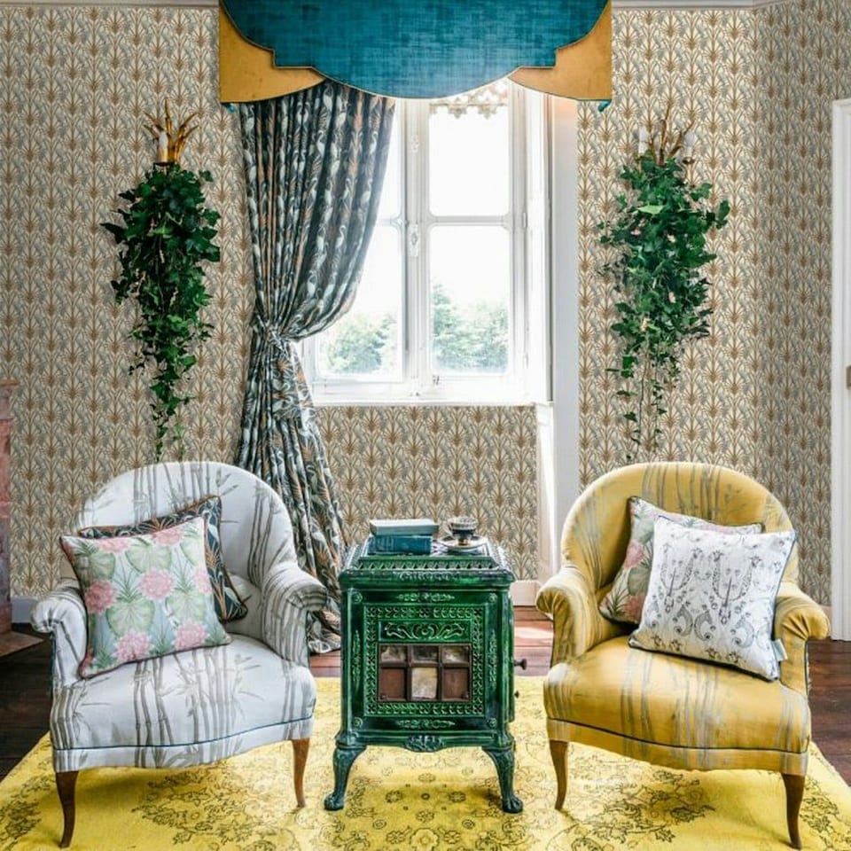 image 1 of The Chateau By Angel Strawbridge Nouveau Heron Wallpaper - Cream/Brown/Grey - 32.1ft x 21in | Cream