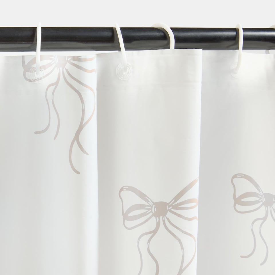 image 1 of OHS Bows Mould Proof Shower Curtain with 12 Hooks