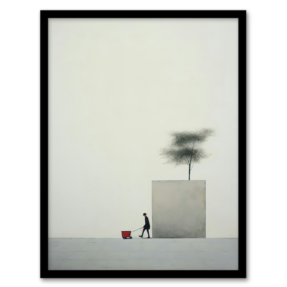 image 1 of Weekly Shop Minimalist Soft Pastel Simple Black Framed Wall Art Print A4