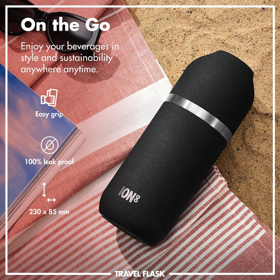 image 1 of Luma Flask & Mug, Vacuum Insulated, 700ml (24oz) | Black | Black | One Size