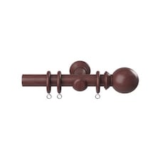 28mm Woodland Dark Oak Curtain Pole Set 50cm | Brown | Brown