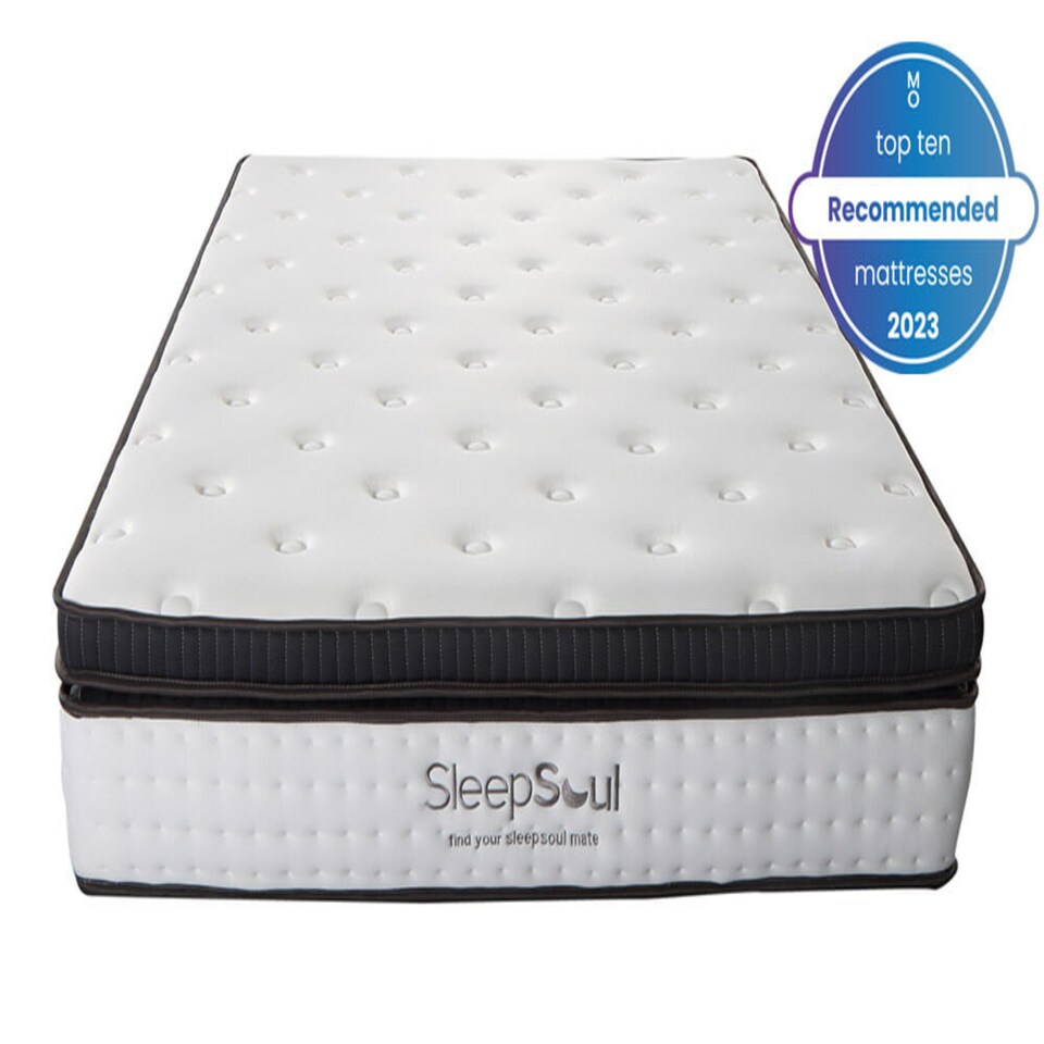 image 1 of SleepSoul Luna 1000 Pocket Memory Pillow Top Mattress Small Double | White | 1