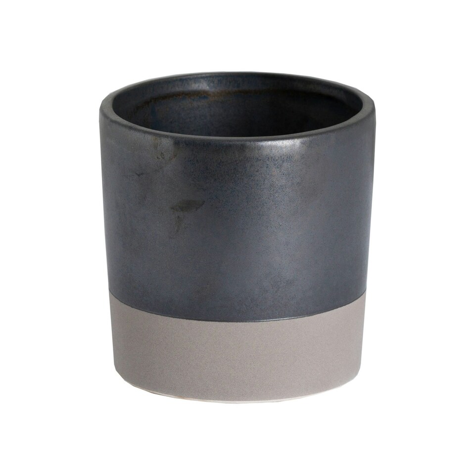 image 1 of Hill Interiors Metallic Ceramic Planter - Grey - L