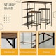 image 4 of HOMCOM Industrial Bar Height Dining Table Set 3 Pieces Bar Set with Shelf
