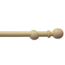 Wooden Eyelet Curtain Pole, 200cm Cream