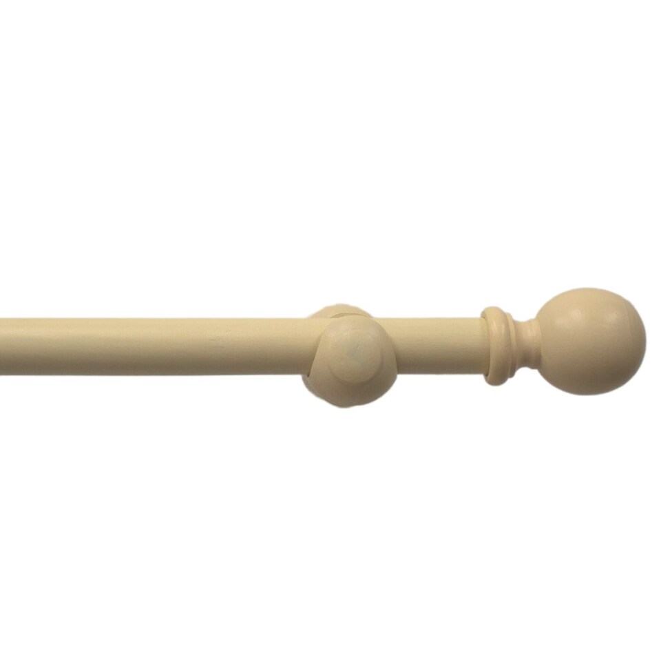 image 1 of Wooden Eyelet Curtain Pole, 200cm Cream