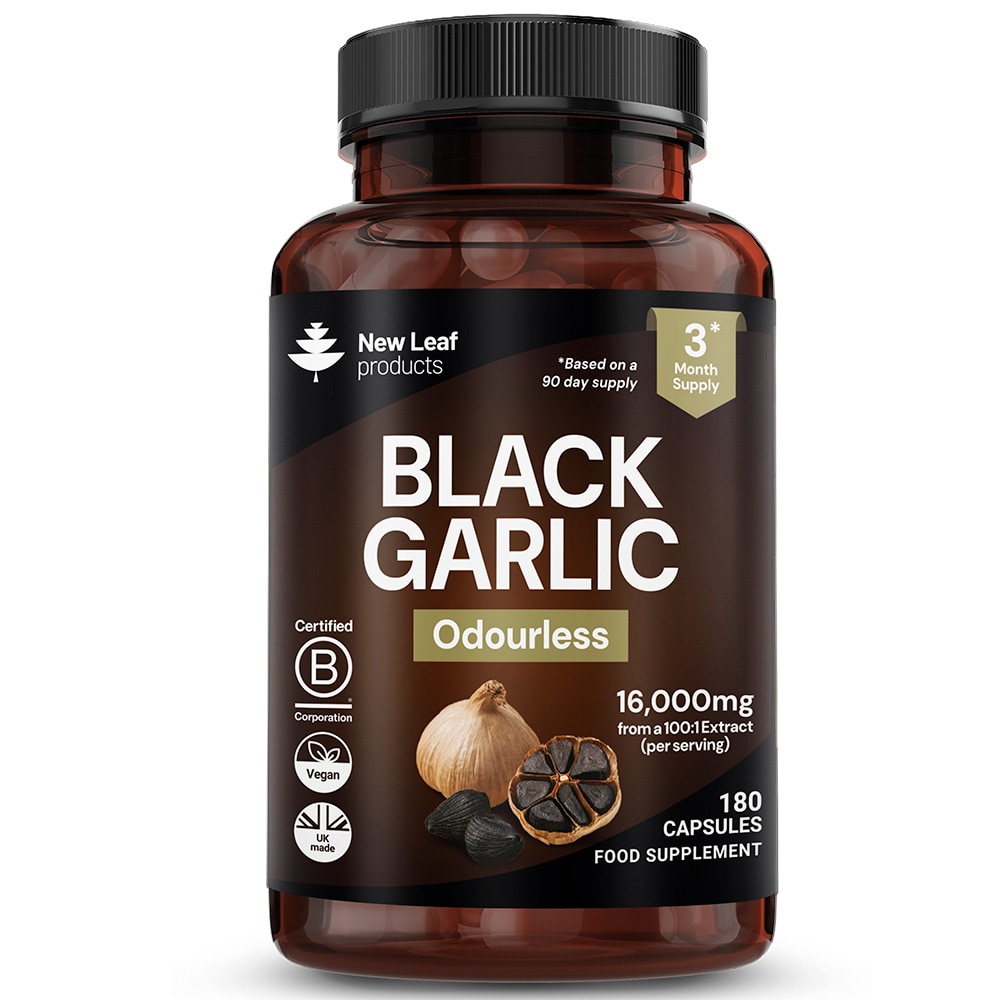 Black Garlic Capsules + Naturally Occurring SAC & Polyphenols - 180 Vegan Capsules