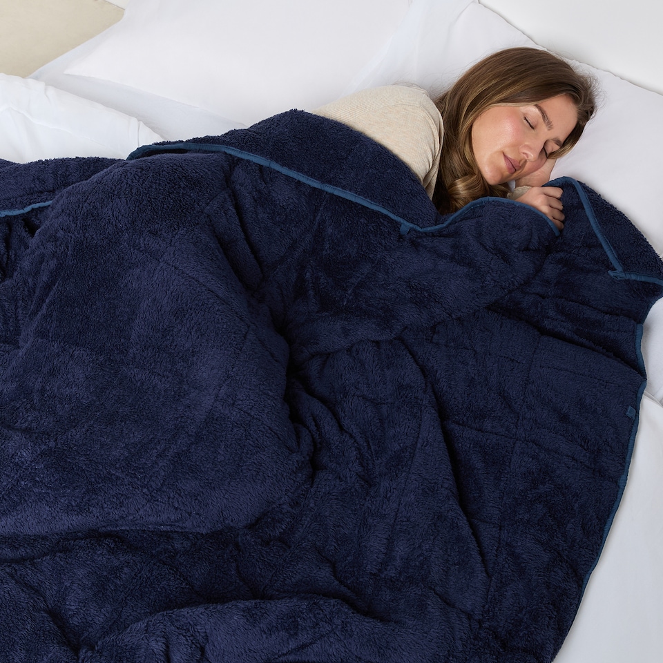 image 1 of OHS Teddy Fleece 8kg Weighted Blanket Sensory Sleep Therapy 150 x 200cm