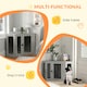 image 3 of PawHut Dog Crate Furniture for Large Dogs w/ Cushion, Door - Grey