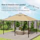 image 5 of Outsunny 3 x 4m Gazebo Canopy Replacement Covers, Garden Gazebo Roof Replacement with Vents and Drain Holes, TOP COVER ONLY, Khaki
