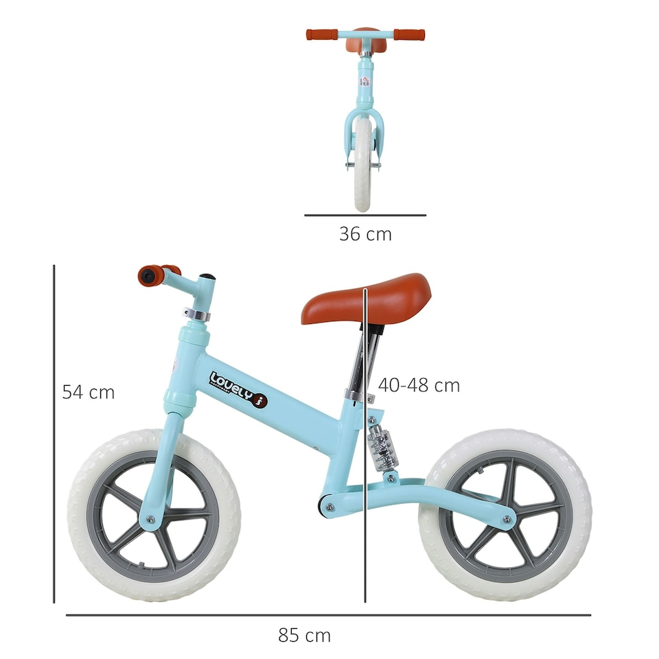 image 1 of HOMCOM Kid Balance Bike ChildrenBicycle Adjustable Seat 2-5 Years No Pedal Blue