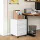 image 2 of HOMCOM File Cabinet with 3 Drawers, Under Desk Mobile Filing Cabinet White