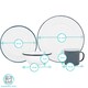 image 3 of Argon Tableware 16 Piece White Enamel Dinner Set - cm - Blue