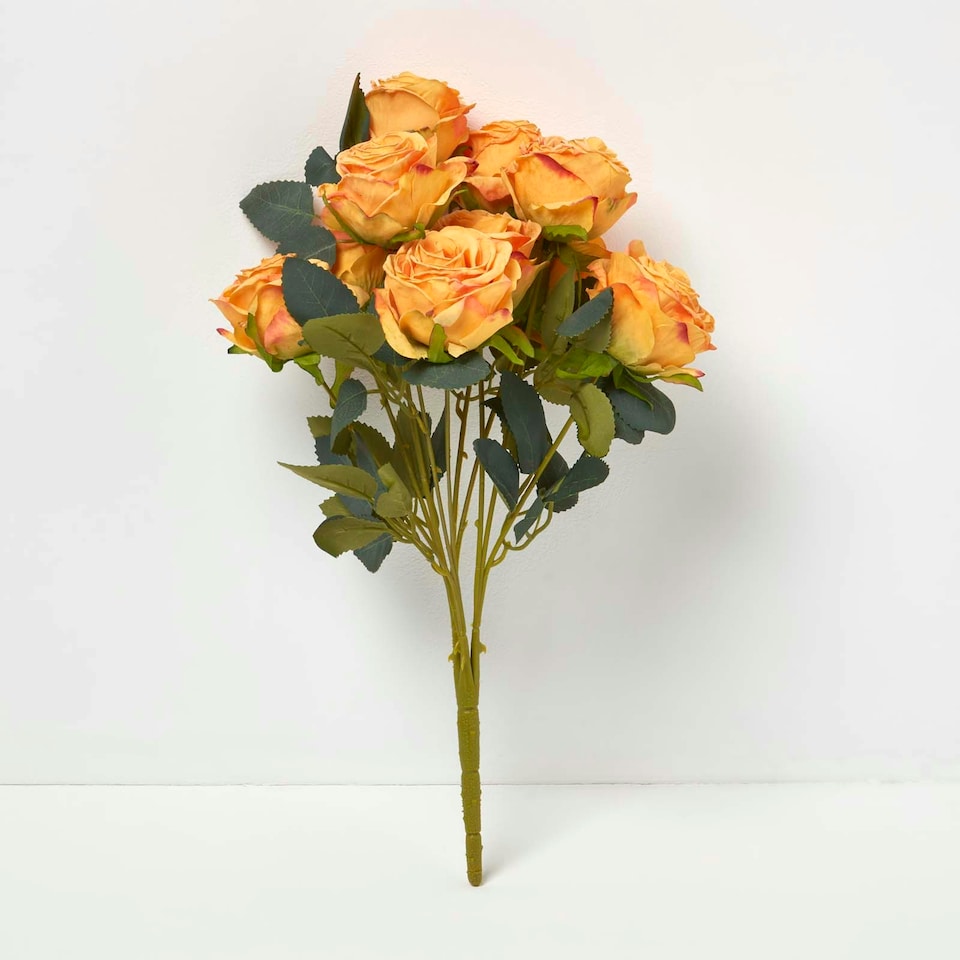 image 1 of Homescapes Artificial Bouquet of Yellow Roses