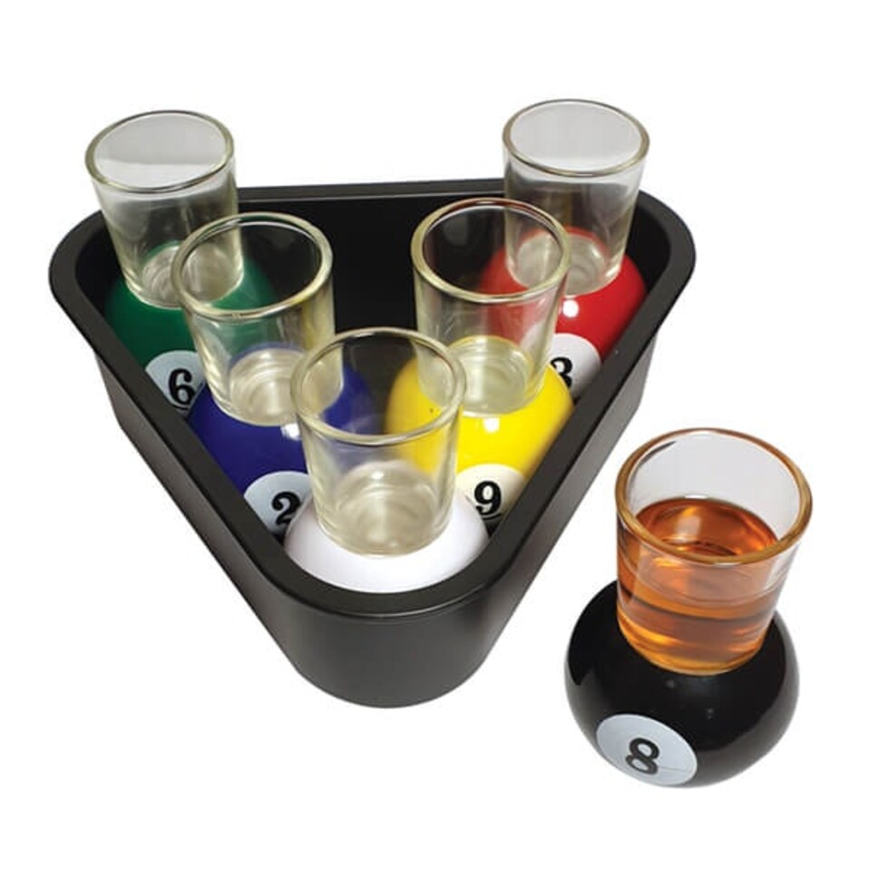 image 1 of Bar Bespoke Pool Shots Set of 6 with Tray