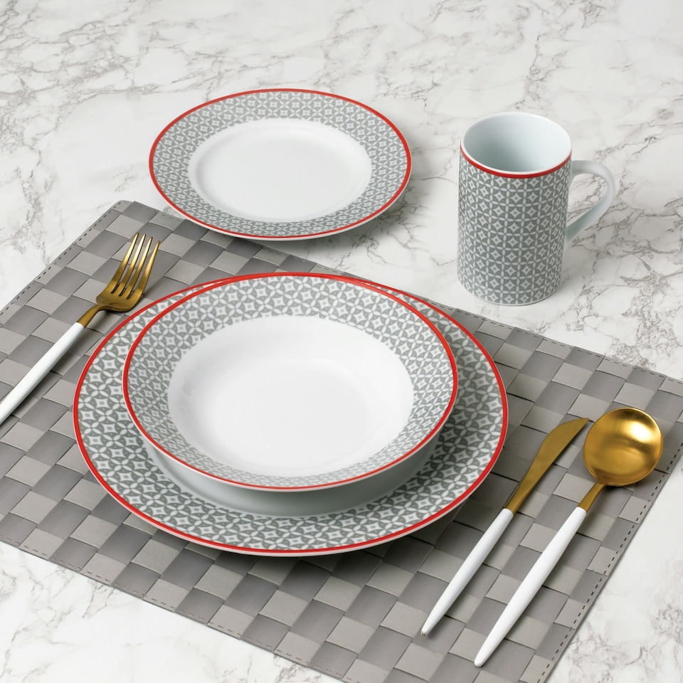 image 1 of 24pc Graphite Grey Dinner Set