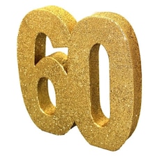 Happy 60 Birthday Gold Glitter Table Decoration