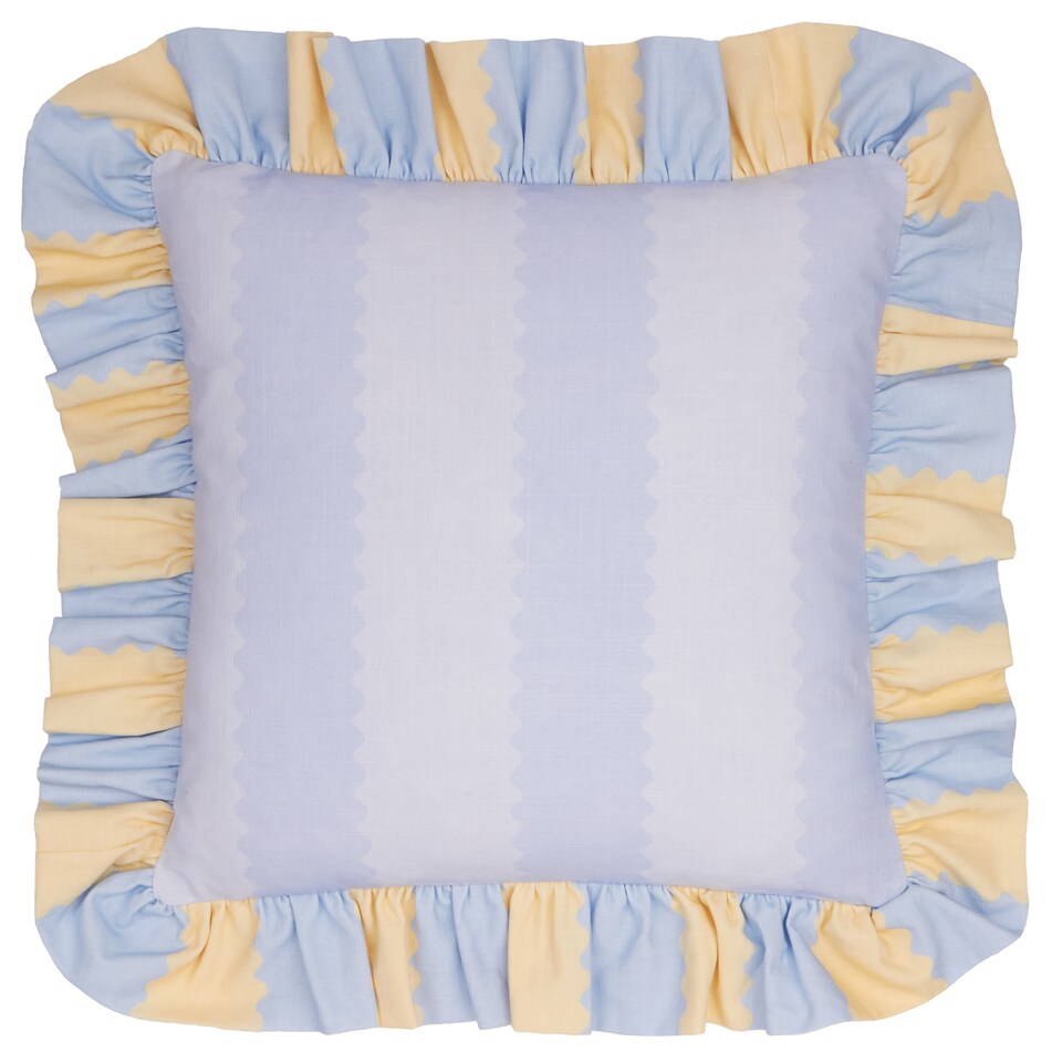 image 1 of Wylder Birdie Stripe Ruffle Cushion