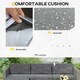 image 5 of Outsunny 5 Pieces PE Rattan Garden Furniture Set, 4 Seater Garden Corner Sofa Set with Glass Coffee Table, Wicker Outdoor Furniture Set with Cushions for Patio Deck, Dark Grey