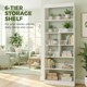image 3 of HOMCOM Bookcase, 6-Tier Bookshelf with Anti-Tipping Design