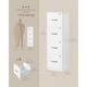 image 2 of Home Office File Cabinet with 4 Lockable Drawers, Printer Stand and Hanging File Storage, Cloud White
