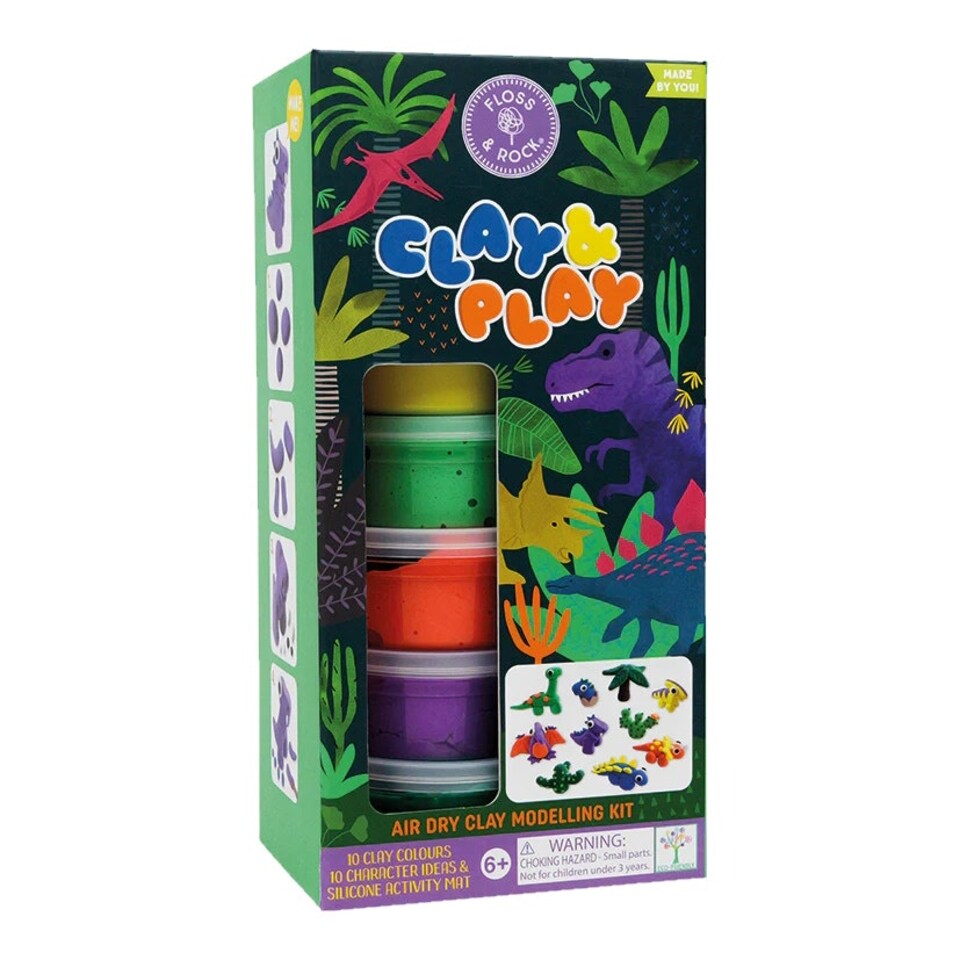image 1 of Floss & Rock Clay & Play Modelling Kit - Dinosaur