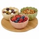 image 1 of Ceramic Bowl Set Flower Shape Pastel Serving Modern Dish Set | Multi | Multicoloured | 4 Pcs | 1