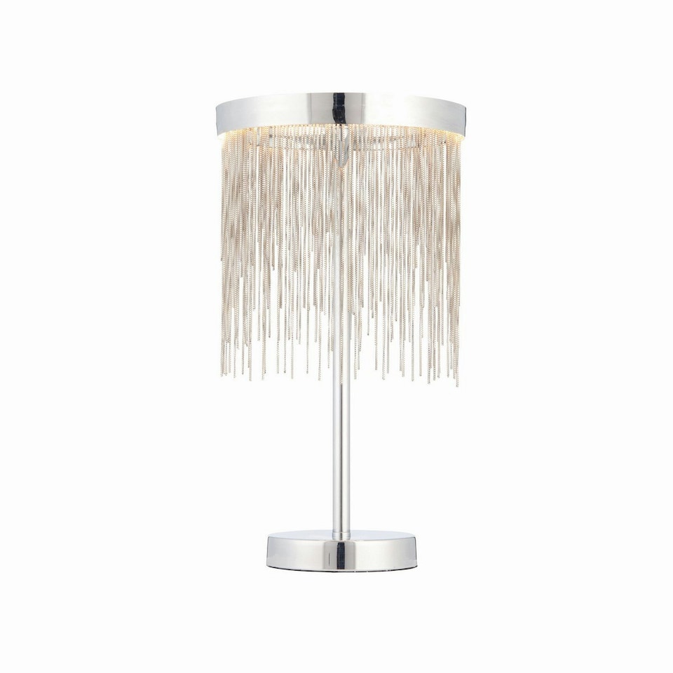 image 1 of Zelma LED 1 Light Table Lamp Chrome, Silver Chain