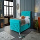 image 1 of Veneta Plush Teal King Bed Frame - Teal