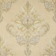 image 2 of Jasmine Damask Wallpaper in Sand with Metallic Gold Multi
