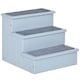 image 1 of PawHut 3 Step Wooden Dog Steps Pet Stairs Cat Ladder for Bed with Storage Grey