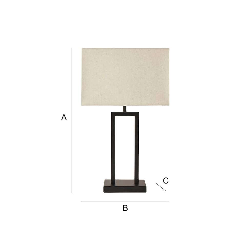 image 1 of ValueLights Gloria Black Double Stem Metal Table Lamp with Rectangular Lamp Shade | Black
