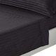 image 1 of Homescapes Black Egyptian Cotton Satin Stripe Flat Sheet 330 TC, Super King | Black | Super King