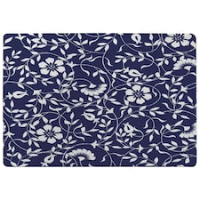 White Flowers on Navy (Rug) Blue | XL: 160x230cm