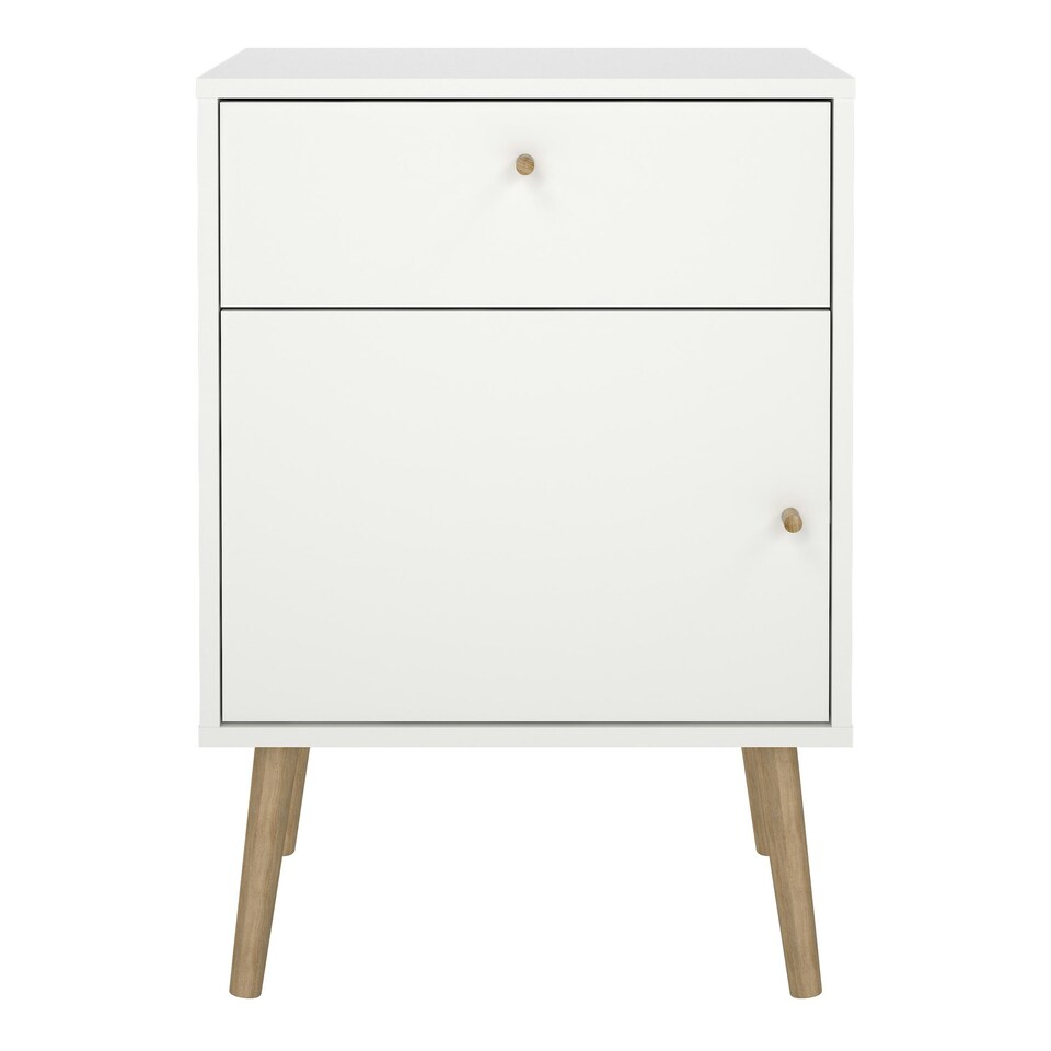image 1 of Cumbria Nightstand 1 Door + 1 Drawer White