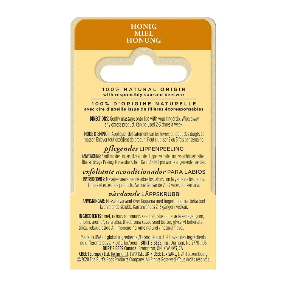 image 1 of Burts Bees 100 Percentage Natural Conditioning Lip Scrub with Exfoliating Honey Crystals